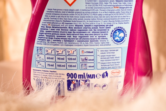 eticheta spate perwoll 900 ml detergent rufe curate